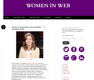 Women in Web - Women in Journalism Kerry Hopkins, Broadcast Ready